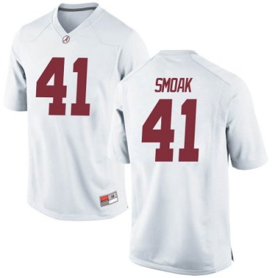 Men's Alabama Crimson Tide #41 Kyle Smoak White Game NCAA College Football Jersey 2403EKJM3